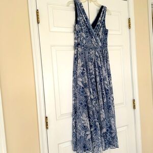 Beautiful blue and ivory midi dress